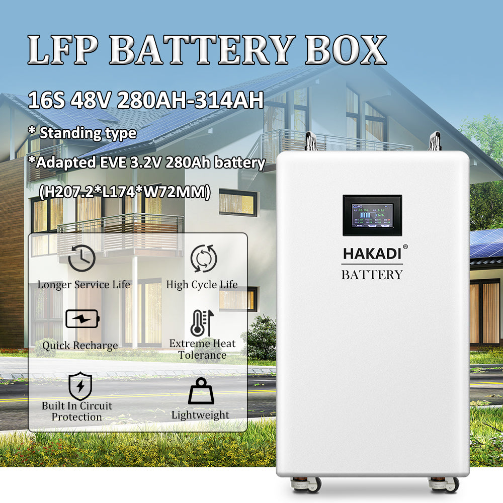 Hakadi SEVB 15KWH 51.v 280A 314A 10000 Cycles Hithium battery CATL lifepo4 Battery cells Grade A JK BMS