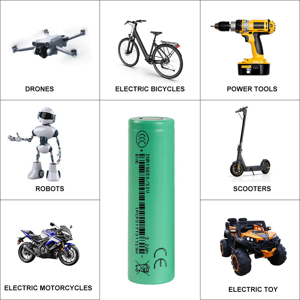 EVE INR/18650 33V 3.65V 3200mah-10A Max Li-Ion NMC Cells