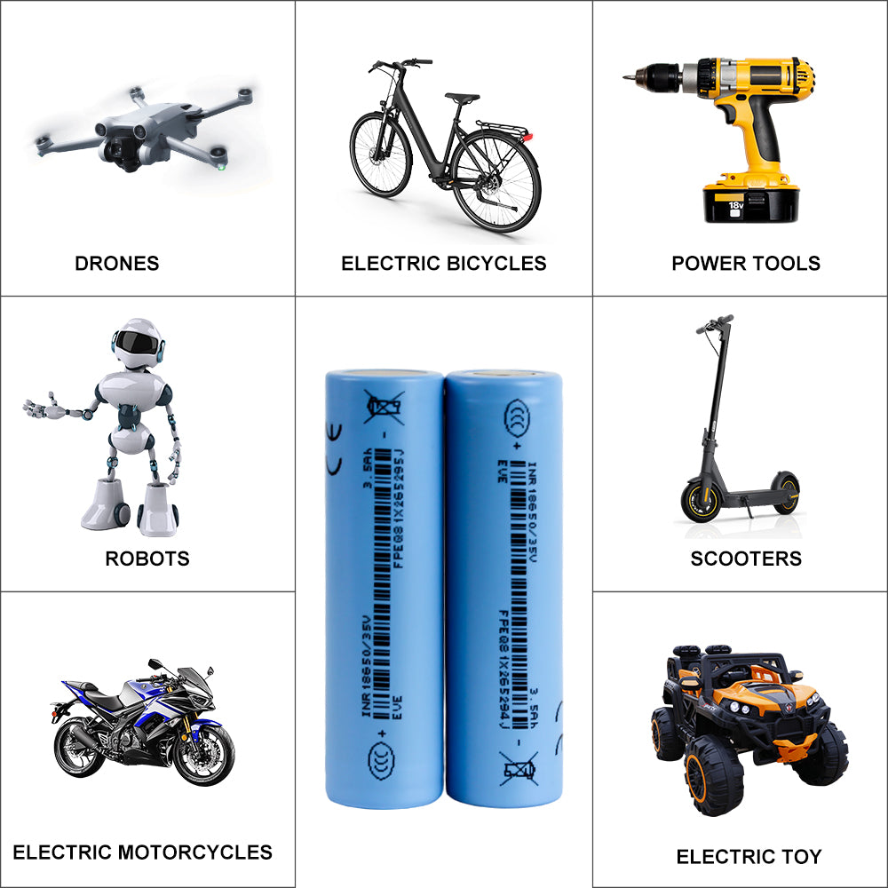 EVE INR/18650 35V 3.65V 3500mah-10.2A Max Li-Ion NMC Cells