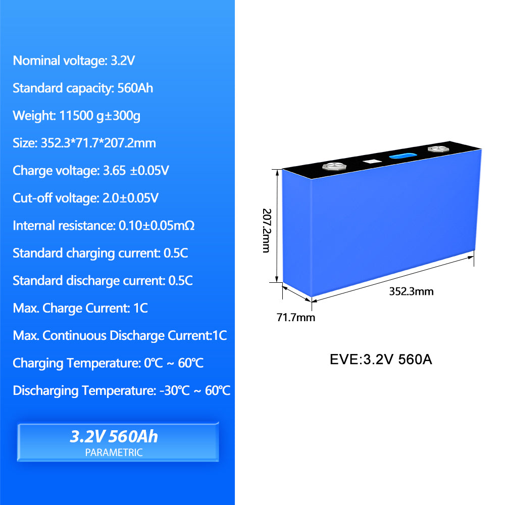 EU Stock- EVE MB56 LF628 LF560K 3.2v Lifepo4 Battery-Grade A