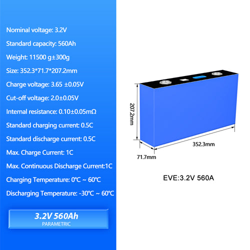 Free Shipping EU Stock- EVE MB56 LF628 LF560K 3.2v Lifepo4 Battery-Grade A