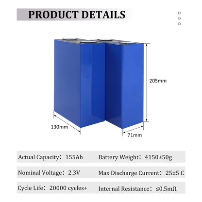 Yinlong Lto Hthium Battery Cells 2.3V 155A 3C 465A 30000 Cycles Life Prismatic Industry Energy Bess