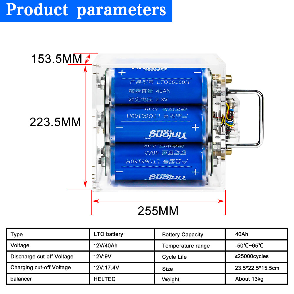 12V 6S1P 40ah 30A 35A 45A Yinlong LTO66160 Battery With 5.5A Balancer for Car Audio EV Boat Engine Starting