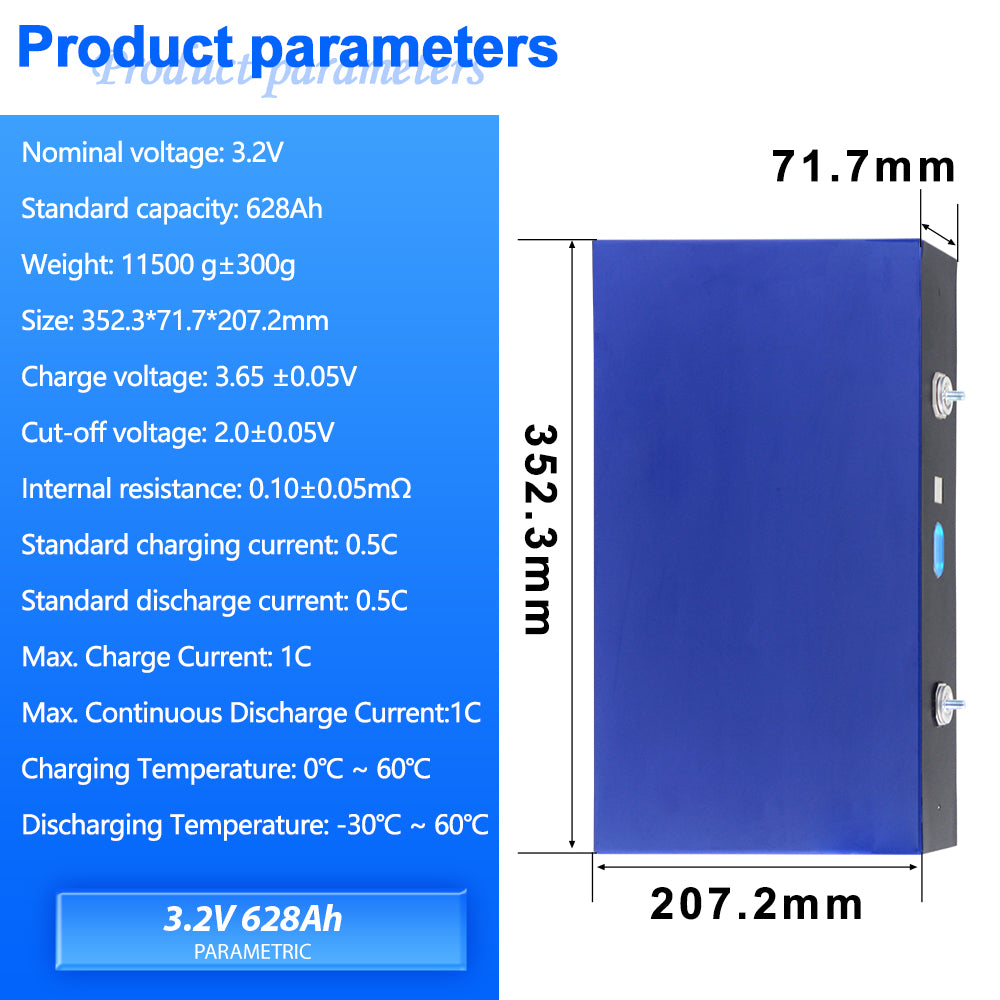 US Stock Free tax EVE MB56 628AH 560K High Capacity Battery Grade A M8 studs