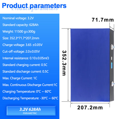 US Stock Free tax EVE MB56 628AH 560K High Capacity Battery Grade A M8 studs