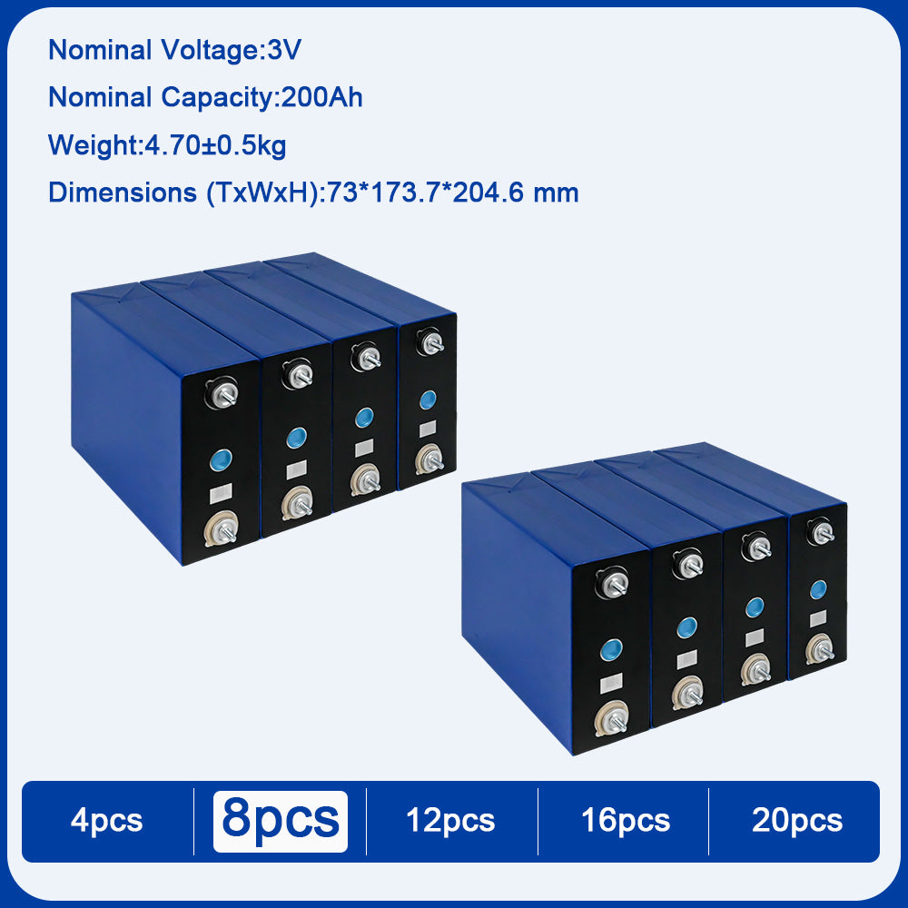 EU Stoc Sodium-ion Battery 3V200AH Cell 4000 Cycles 3C Power and Energy Cell Grade A for Low Temperature