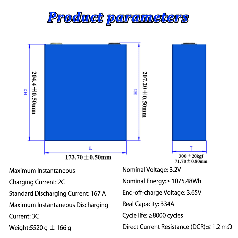 EVE LF334 3.2V 334AH Grade A Lifepo4 Battery Rechargeable LFP