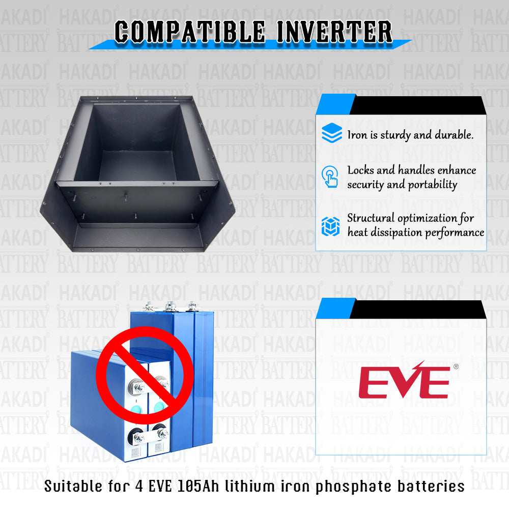 HAKADI 16S105 DIY BOX KITS With 16S 100A BMS CAN RS485 for EVE LF105 lifepo4 DIY 5kwh Energy storage system