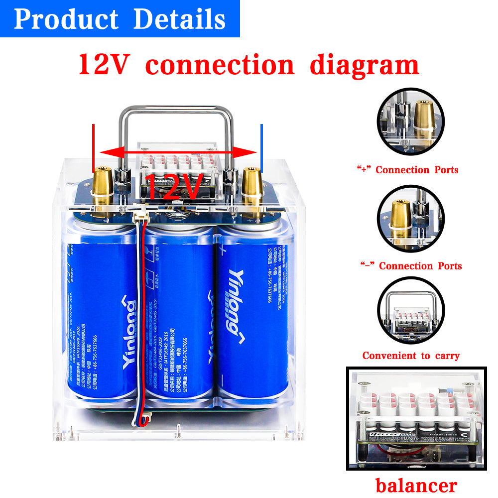 12V 6S1P 40ah 30A 35A 45A Yinlong LTO66160 Battery With 5.5A Balancer for Car Audio EV Boat Engine Starting