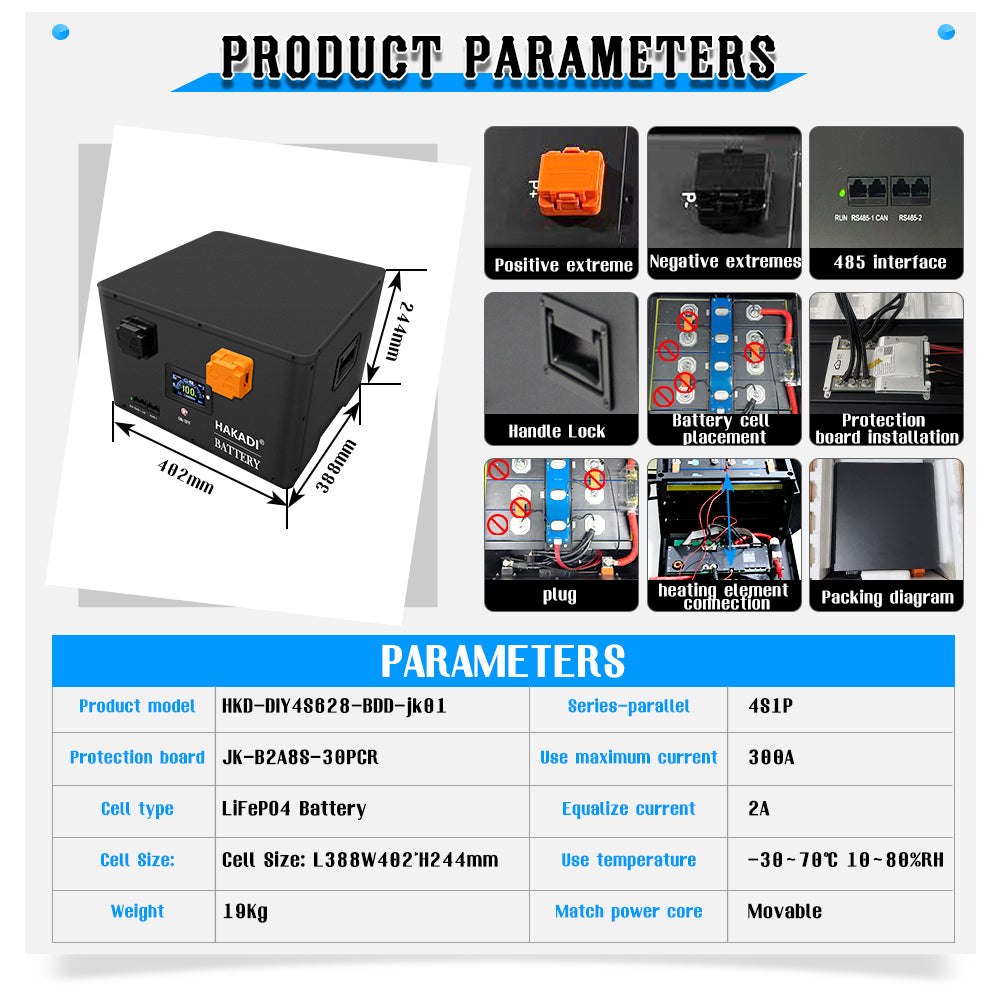 Free Shipping EU Stock: 4S628 mb56 Box kit with JK BMS 300A Active balance Suit for EVE MB56 LFP