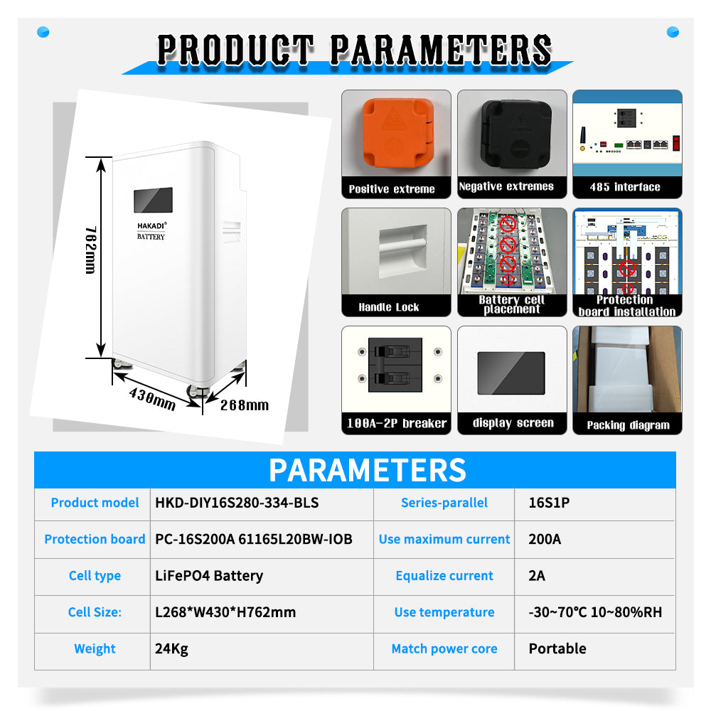 PACEex WIFI Fuction BMS Battery Case Vertical  16S280 314 for 16pcs EVE 280AH MB31 LF334