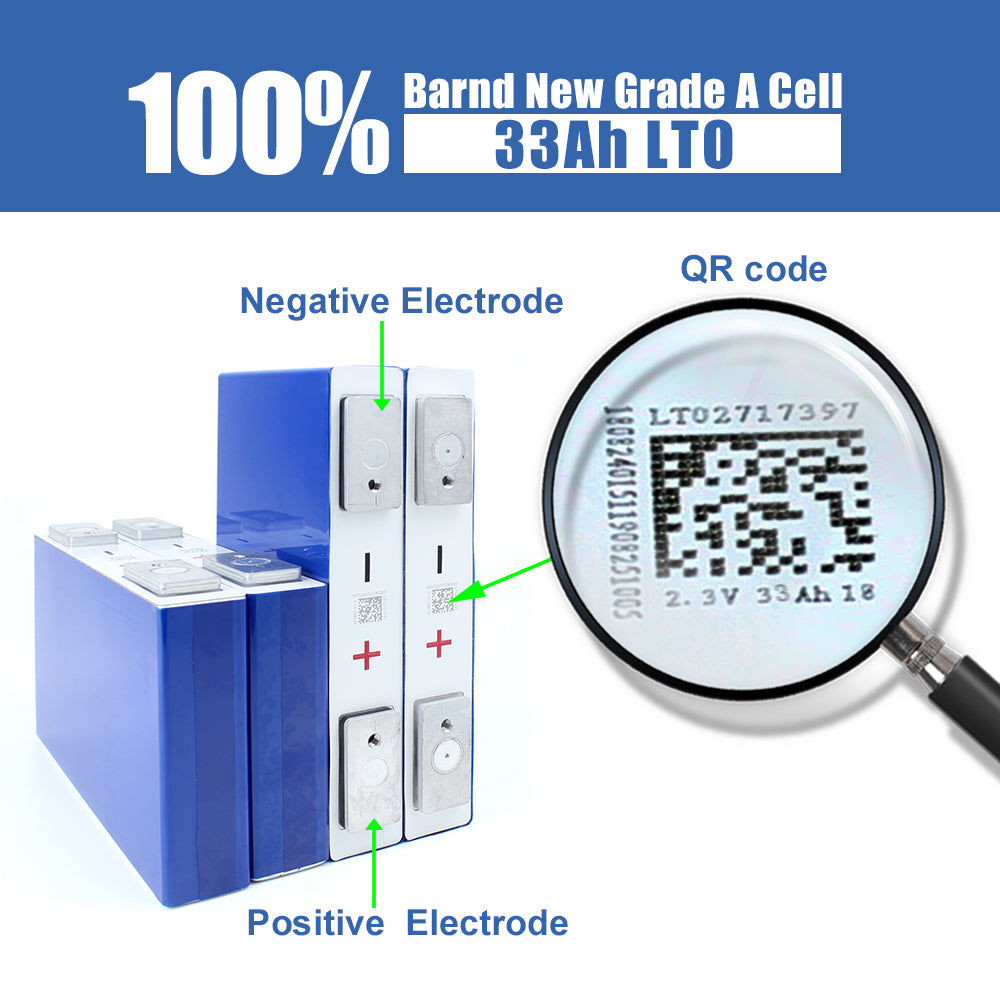Yinlong 2.3V 33AH LTO Battery Prismatic Cells Grade A 30000 Cycles 10C