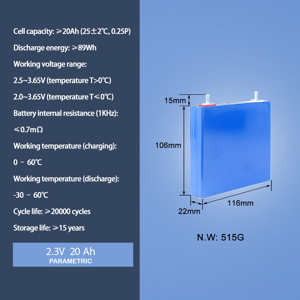 Toshiba SCIB LTO battery 2.3v 20ah Lithium Titanate Batteries cycle Life 20000 Times
