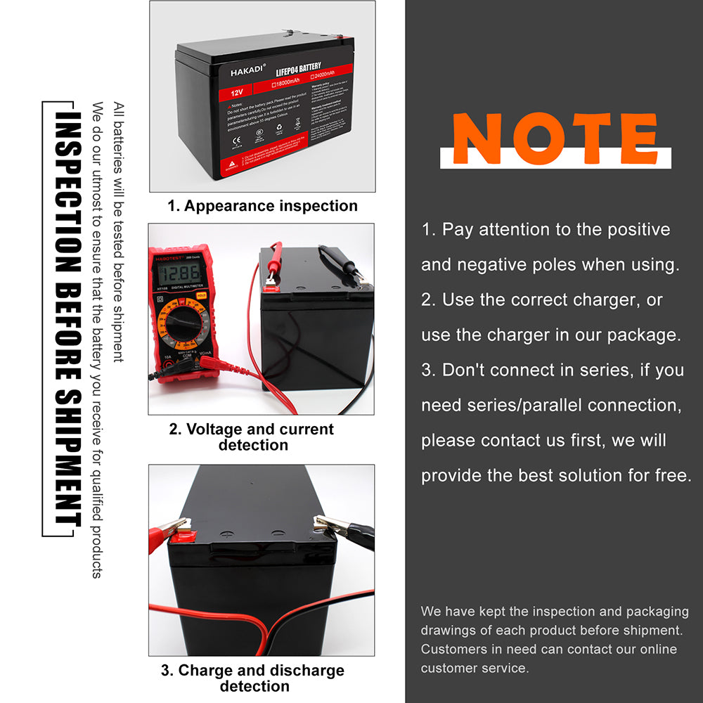 HAKADI Lifepo4 Battery 12V 18A Pack 3C Deep Cycles for Energy Storage System 12V 24V lifepo4