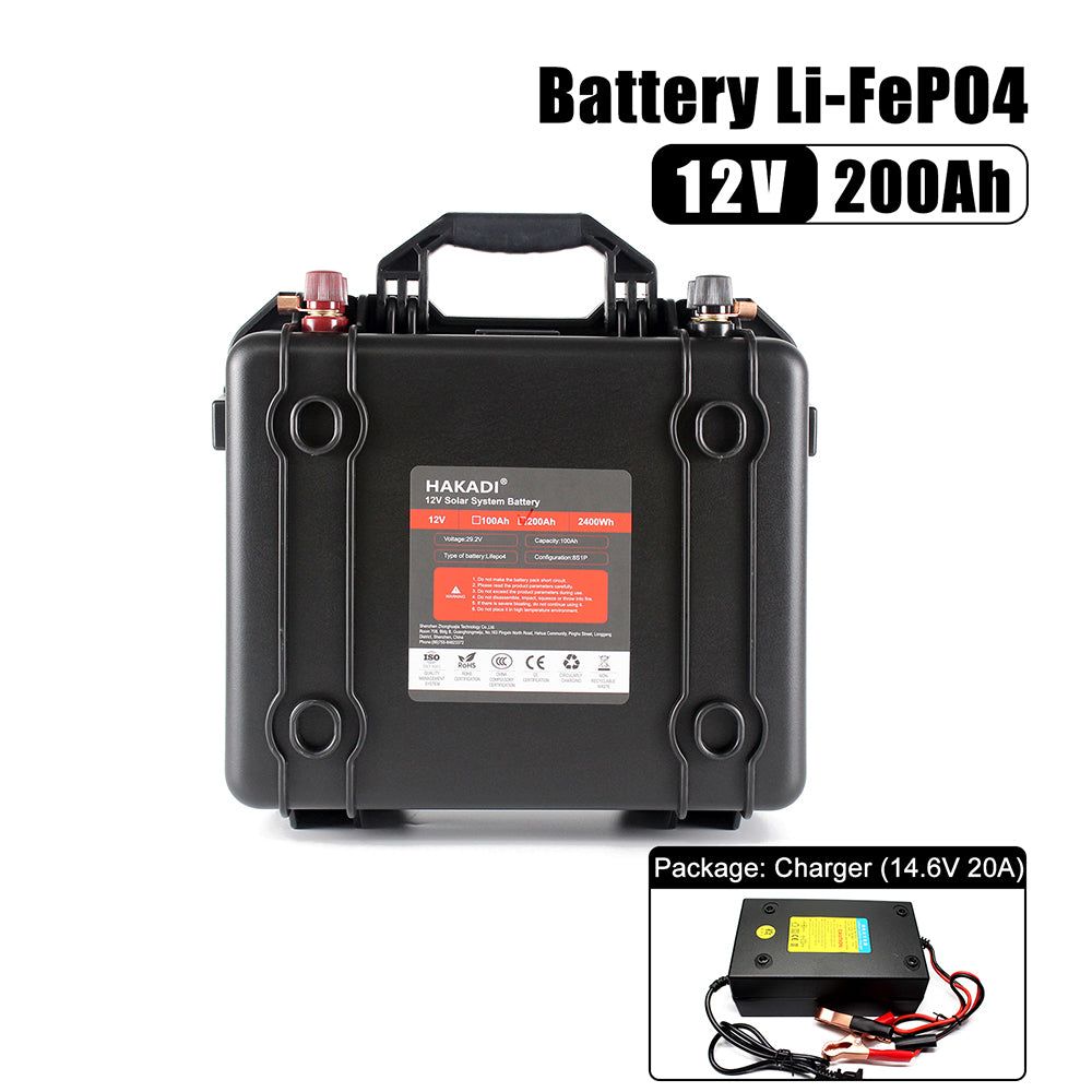 Shop now! Lifepo4 12v 200ah battery BMS Deep Cycles Portable Rechargable Pack for Energy Starge Sytem