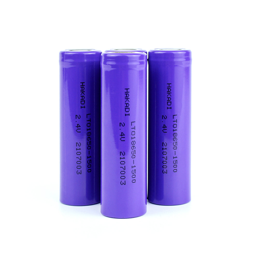 HAKADI 18650 1500mah 2.4V LTO Batteries Rechargeable Grade A 20000 cycles 10C Discharge