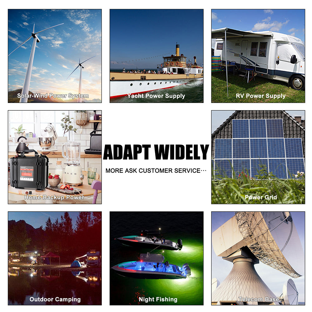 HAKADI 24V Lifepo4 Battery Case 100Ah 200Ah 2.5Kwh 6000 Cycles For Energy System Power Use At Home Outdoor Back-Up