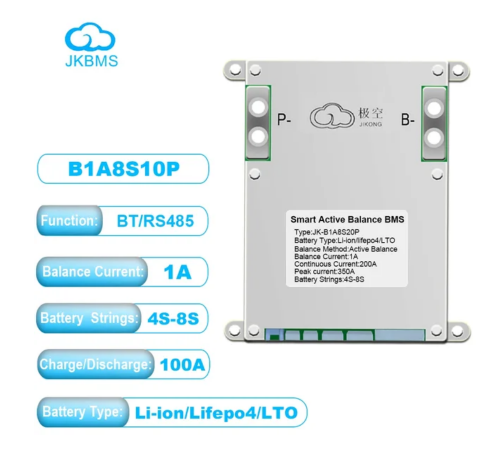 JK BMS Bluetooth Smart 4S 8S 12S 16S 100A 120A 150A 200A 300A with balancer 1A 2A 0.6A for Lifepo4 battery Li-ion LTO Battery