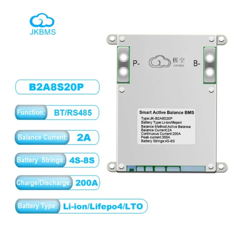 JK BMS Bluetooth Smart 4S 8S 12S 16S 100A 120A 150A 200A 300A with balancer 1A 2A 0.6A for Lifepo4 battery Li-ion LTO Battery