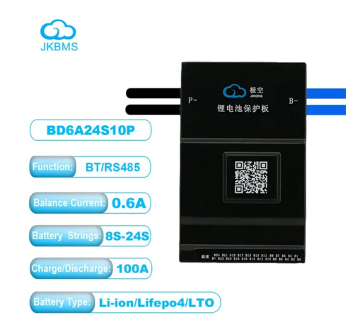 JK BMS Bluetooth Smart 4S 8S 12S 16S 100A 120A 150A 200A 300A with balancer 1A 2A 0.6A for Lifepo4 battery Li-ion LTO Battery