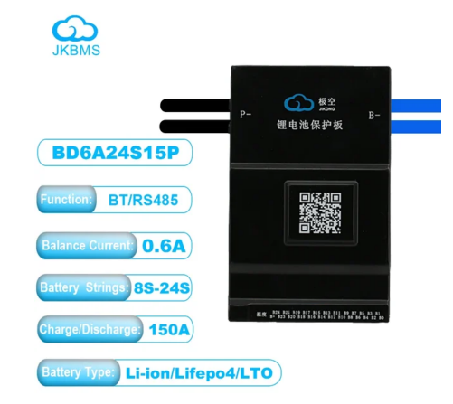 JK BMS Bluetooth Smart 4S 8S 12S 16S 100A 120A 150A 200A 300A with balancer 1A 2A 0.6A for Lifepo4 battery Li-ion LTO Battery