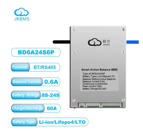 JK BMS Bluetooth Smart 4S 8S 12S 16S 100A 120A 150A 200A 300A with balancer 1A 2A 0.6A for Lifepo4 battery Li-ion LTO Battery