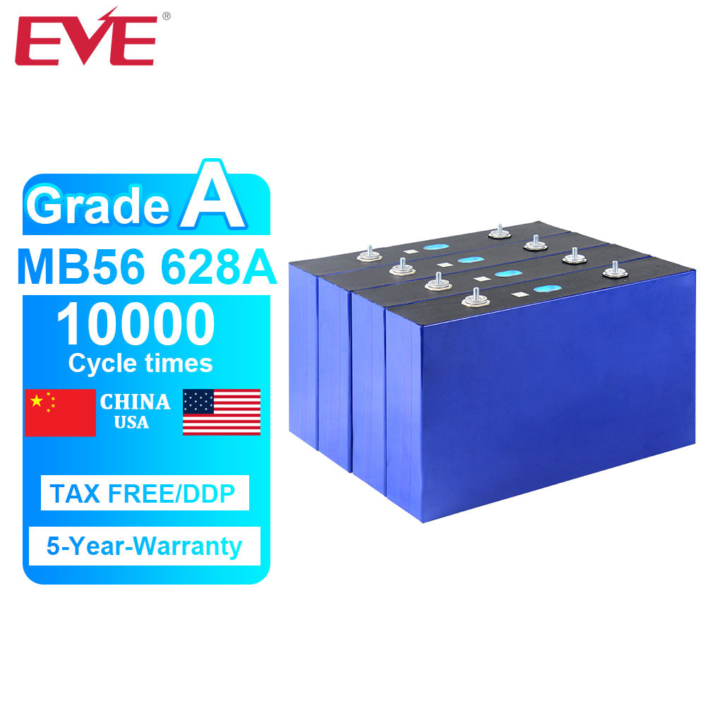 US Stock Free tax EVE MB56 628AH 560K High Capacity Battery Grade A M8 studs