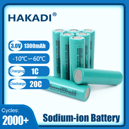 Sodium ion Battery For sale 18650 3V 1300mAh 20C for DIY 12v sodium battery pack Motor Start Power