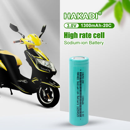 HAKADI Sodium Battery 18650 1300mAh 3V 20C NA-ion Rechargeable Battery For E-bike Power Tools