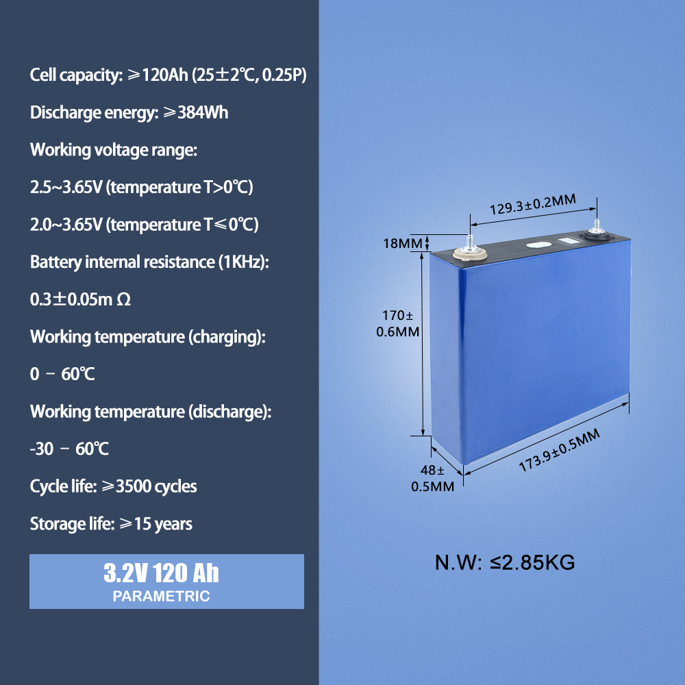 HAKADI  Lifepo4 HIGEE 3.2V 120Ah Original Brand New LFP Rechargeable Battery Cell 4-16PCS For DIY 12V 24V 48V Solar Energy Storage RV Boat