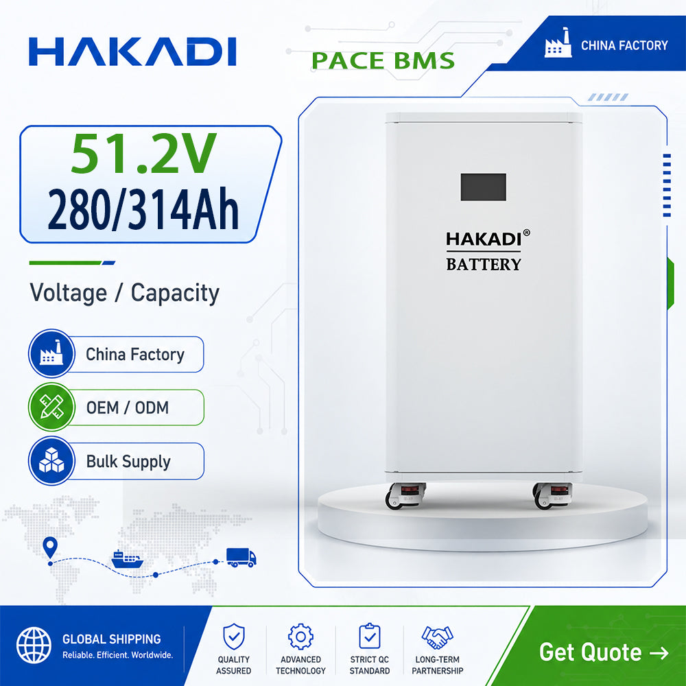 15-16kwh 51.2v 280Ah 314Ah PACE BMS Wifi Bluetooth Standing Home Energy 8000 cycles