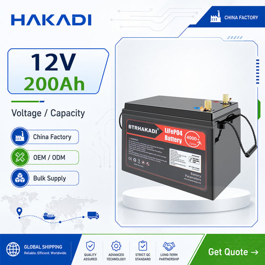 HAKADI 12V 200Ah LiFePO4 Battery Pack 12V akku LIFEPO4 200AH PRICE With Management System