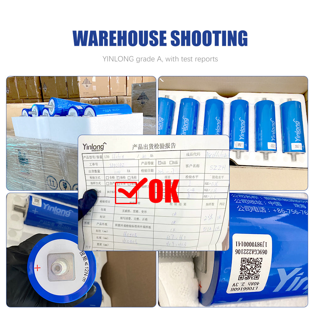 EU Stock- Yinlong 40Ah LTO Cells 66160 Grade A Brand New Lithium Titanate Battery For CAR AUDIO, RV, EV, Home Solar