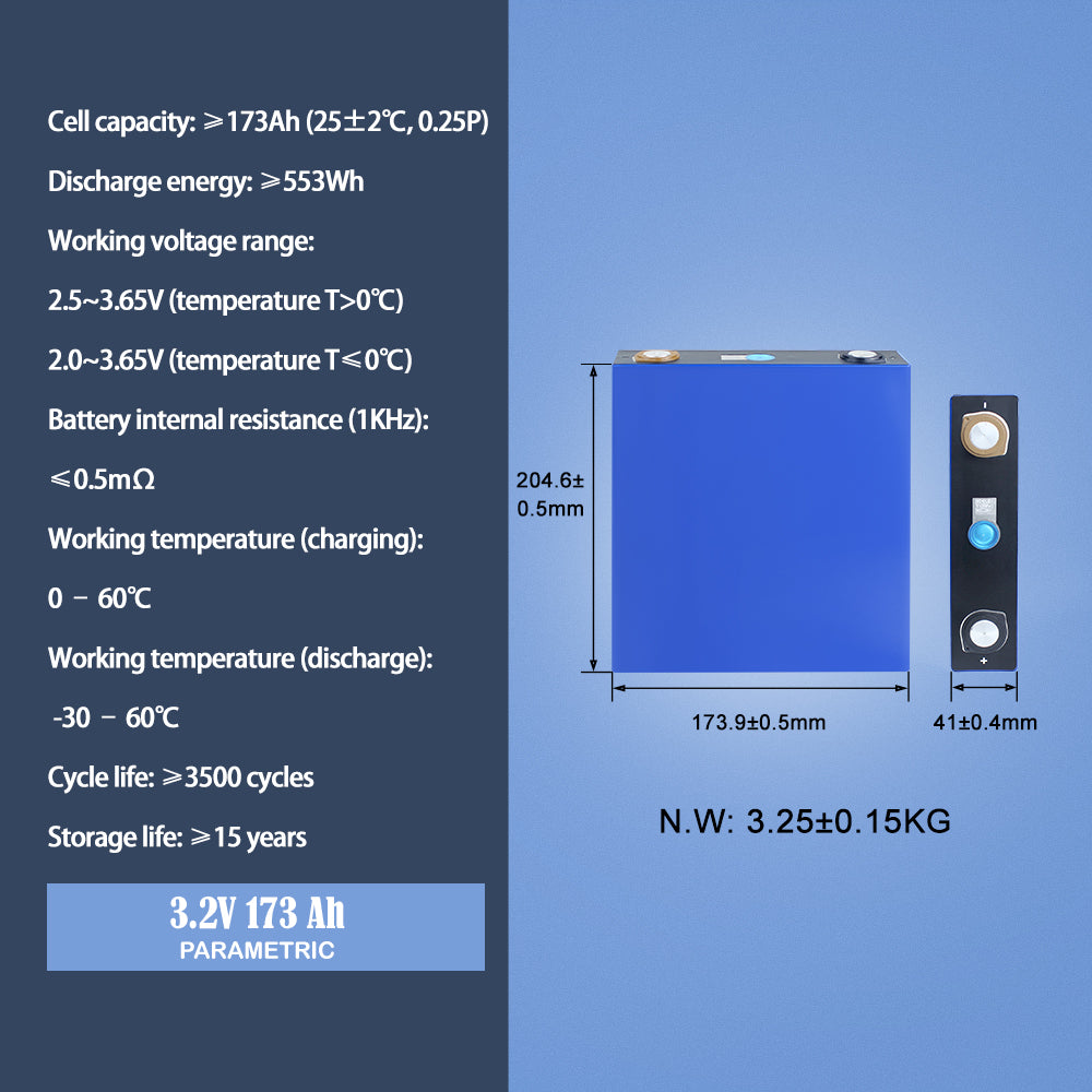 EVE LF173 3.2V 173Ah Lifepo4 battery Grade A Battery Cells for 10kwh Energy System, Golf Car,Off grid 16s