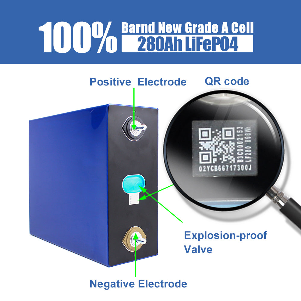 EVE LF280K V1 Grade A  Lifepo4 Cells  for 48V 51.2V 15Kwh Home Energy Hybrid Inverter Deye