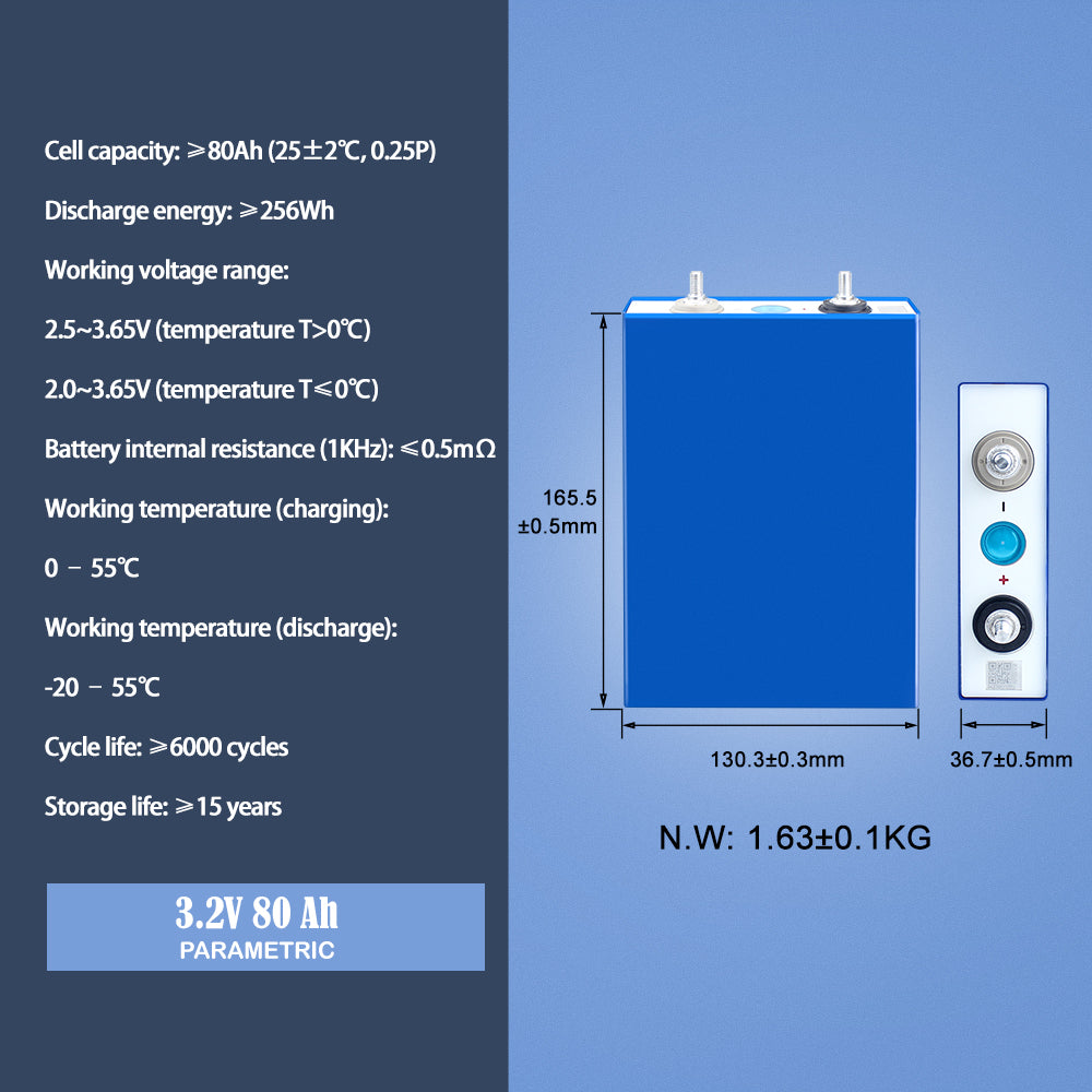 EVE 3.2V lf80Ah  Grade A Brand new Battery Cells For DIY 12S Lithium Pack for EV/Solar