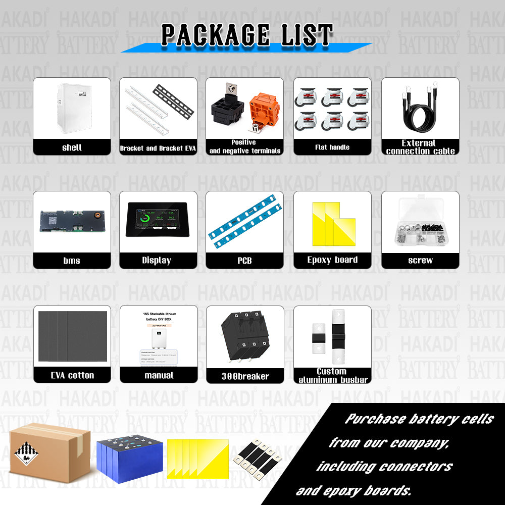EU Stock: 16S628 Box Case with 300A JK BMS for 16Pcs EVE MB56