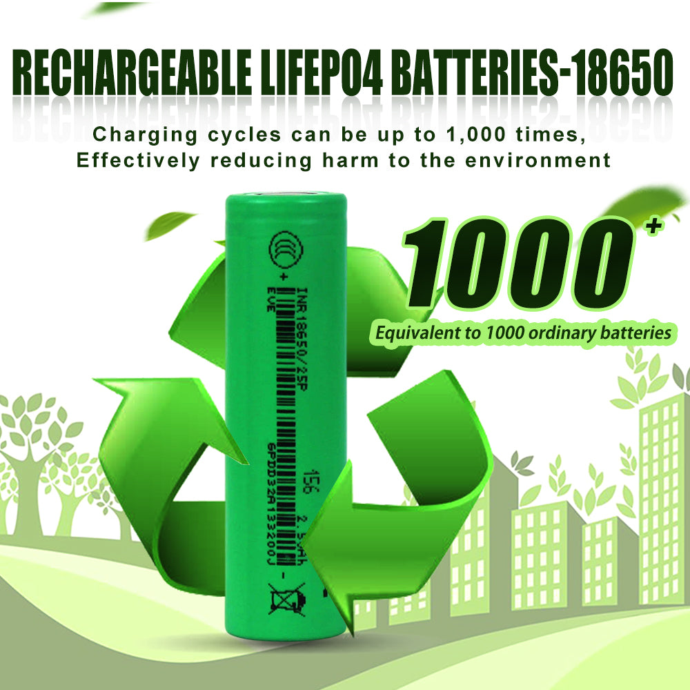 EVE INR/18650 25P 3.65V 2500mah-30A Max Li-ion NMC Power Cells
