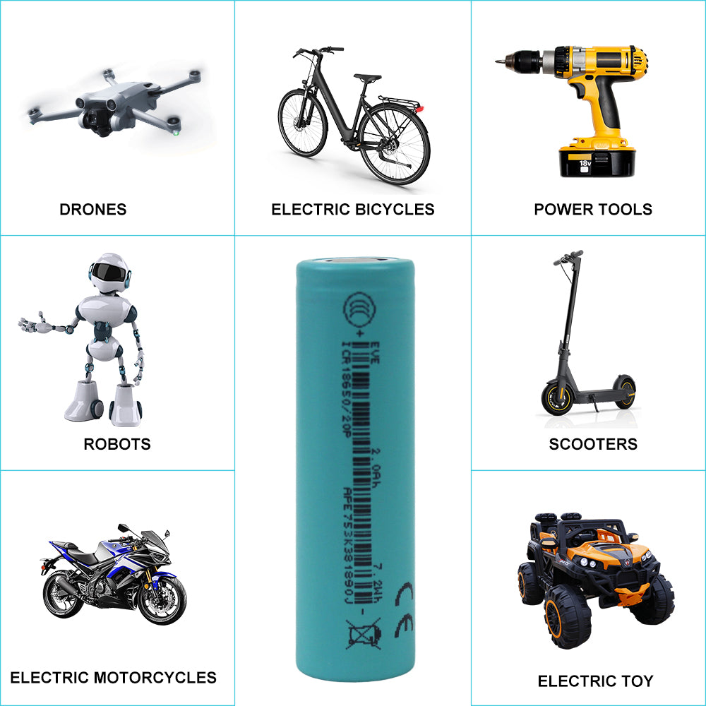 EVE ICR18650/20P 3.65V 2000mah-20A Max Li-ion Battery NMC Cells