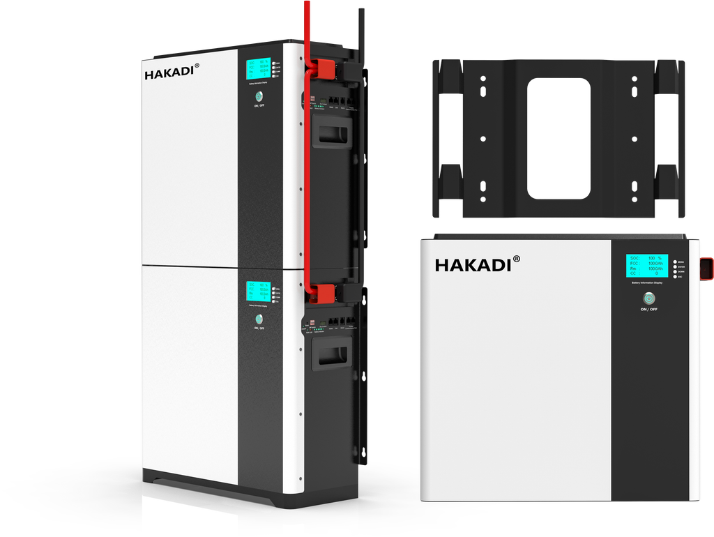 HAKADI 51.2V100A lifepo4 Battery 5Kwh 10kwh 15kwh with 5Kw Inverter AC Output 220V 230v Stackable & Wall Mounted Energy Storage Batteries