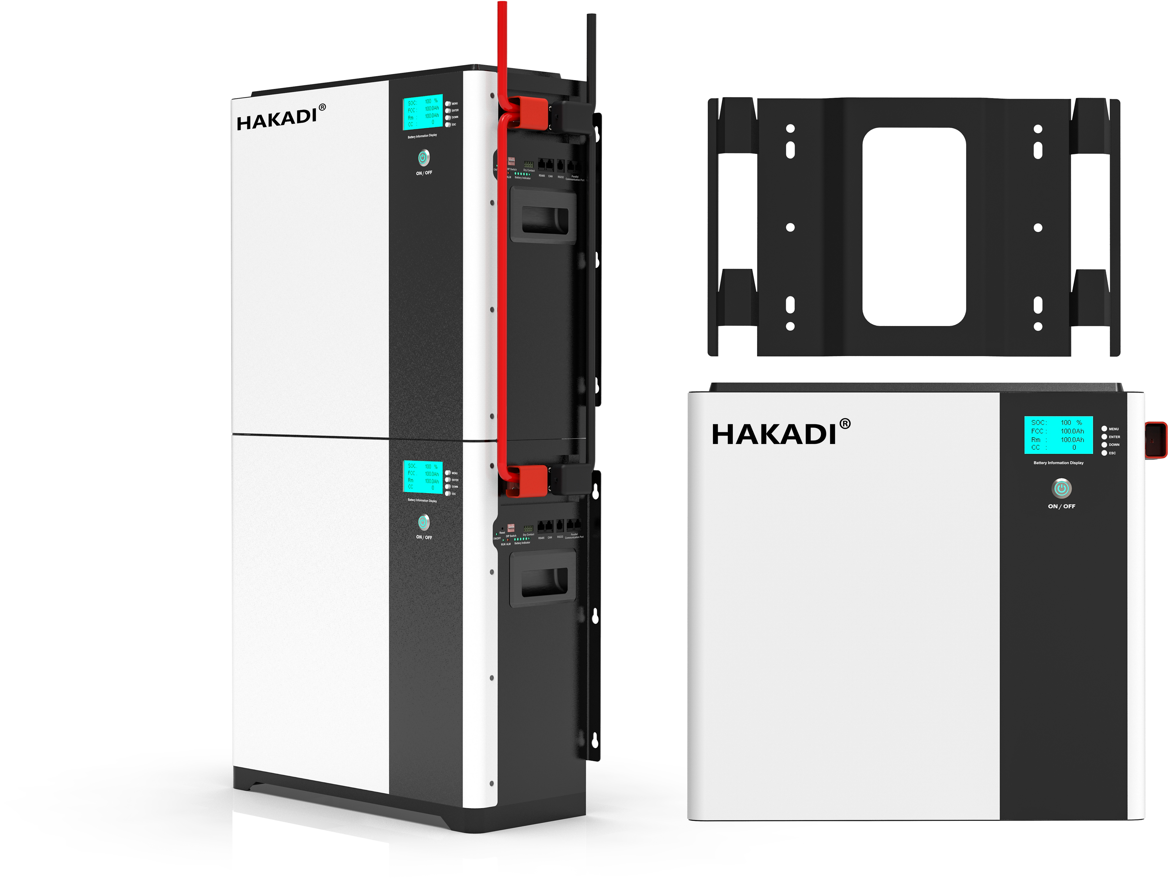 HAKADI 51.2V100A lifepo4 Battery 5Kwh 10kwh 15kwh with 5Kw Inverter AC Output 220V 230v Stackable & Wall Mounted Energy Storage Batteries